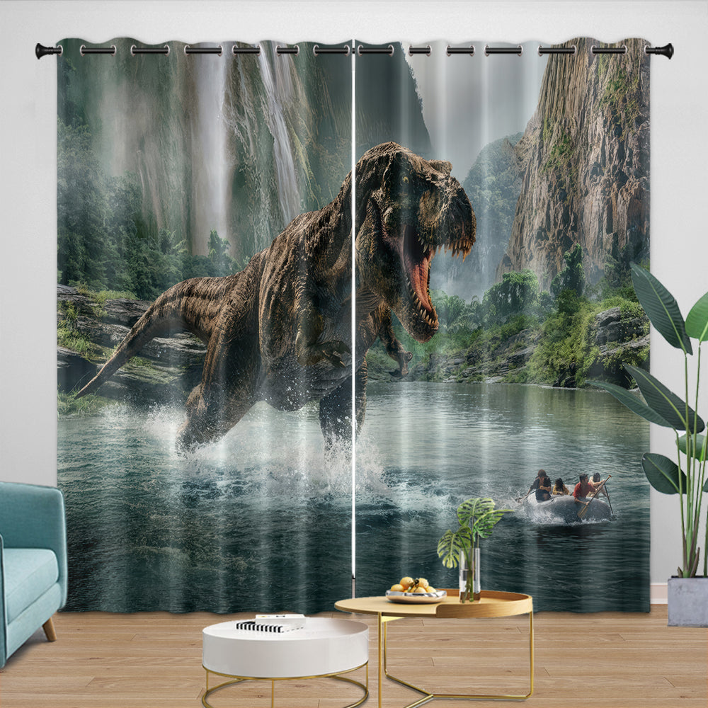 Jurassic World Rebirth Curtains Dinosaur Blackout Window Drapes (ONLINE ORDER ONLY)