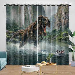 Jurassic World Rebirth Curtains Dinosaur Blackout Window Drapes (ONLINE ORDER ONLY)