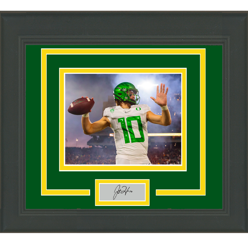 Framed Justin Herbert Facsimile Laser Engraved Signature Auto Oregon Ducks 11x14 College Football Photo (ONLINE ORDER ONLY)