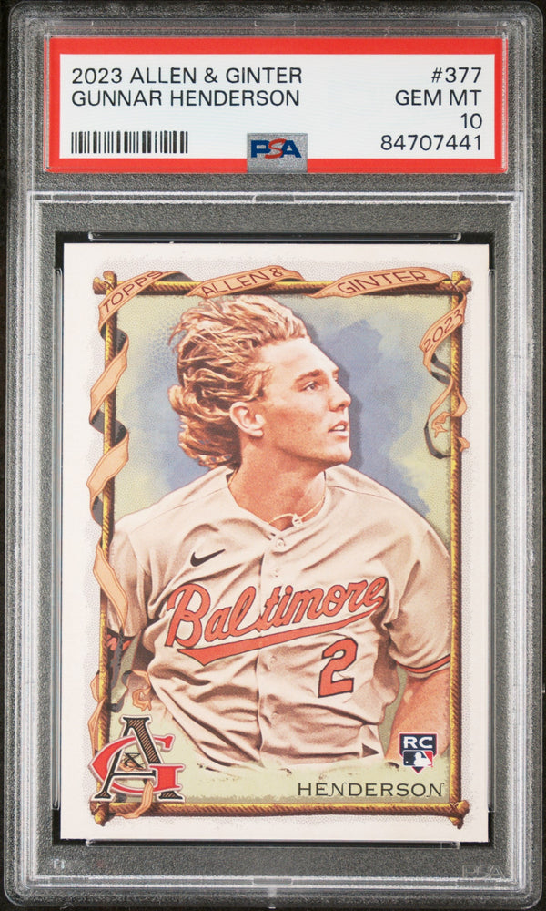2023 TOPPS ALLEN & GINTER GUNNAR HENDERSON  #377 - PSA 10 (Online Order Only)
