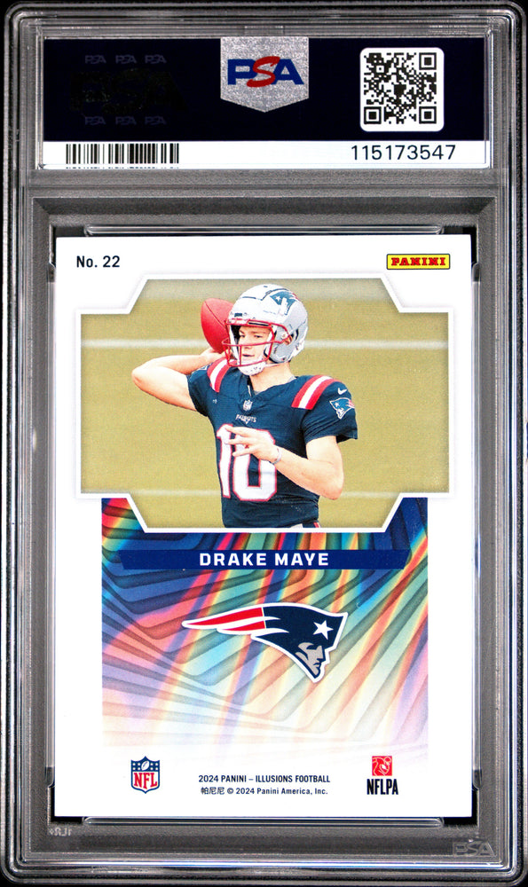 Graded 2024 Panini Illusions Drake Maye #22 Game Magicians Rookie RC Football Card PSA 10 Gem Mint (ONLINE ORDER ONLY)