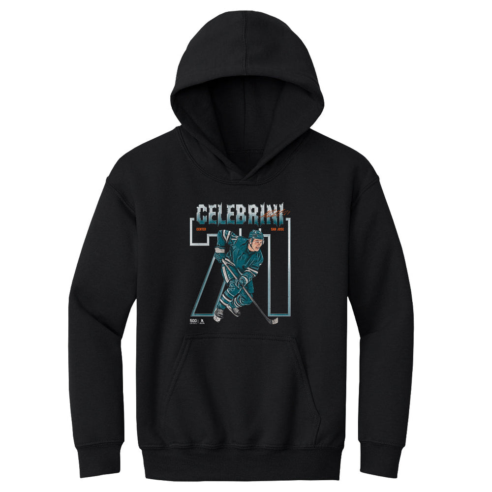 Macklin Celebrini San Jose Number Outline WHT (ONLINE ORDER ONLY)