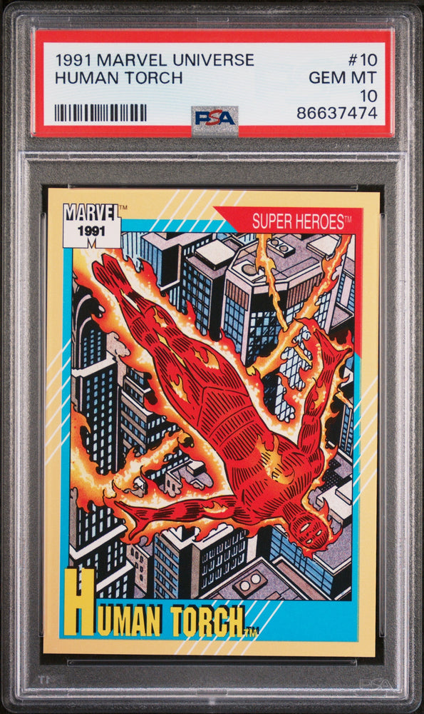 1991 MARVEL UNIVERSE HUMAN TORCH  #10 - PSA 10 (Online Order Only)