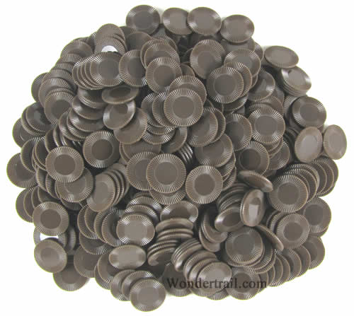KOP09508E500 Brown Mini Poker Chips Plastic 7/8in Bulk Approx. 500 (ONLINE ORDER ONLY)