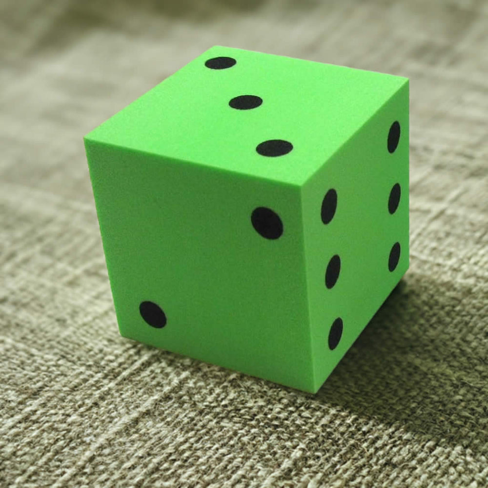KOP10940 Green Opaque Foam Die with Black Dots D6 50mm (2in) Pack of 1 Die (ONLINE ORDER ONLY)