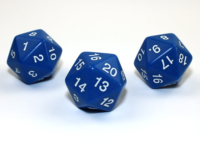 Countdown 30mm d20 Blue/White Spindown d20 Large (sold per die) (Online Only)