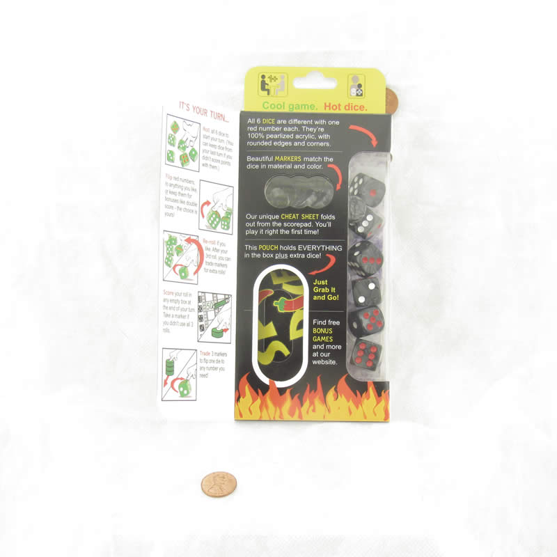 KOP20120 Black Pearlized Spicy Dice Game Cool Game - Hot Dice D6 16mm (5/8in) Set of 6 Dice (ONLINE ORDER ONLY)