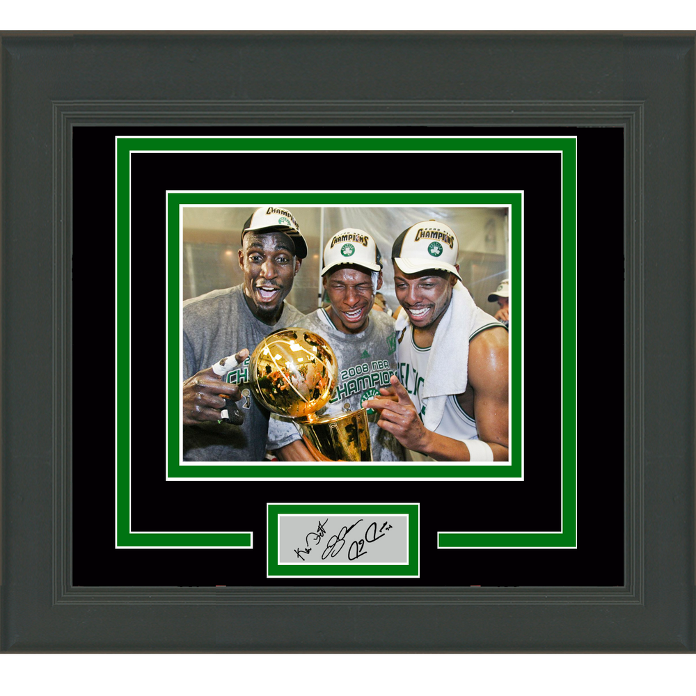 Framed Kevin Garnett Ray Allen Paul Pierce Facsimile Laser Engraved Signature Auto Boston Celtics 11x14 Basketball Photo (ONLINE ORDER ONLY)