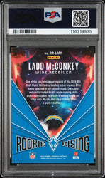 Graded 2024 Panini Phoenix Ladd McConkey #RRLMY Rookie Rising Pandora Rookie RC Football Card PSA 10 Gem Mint (ONLINE ORDER ONLY)