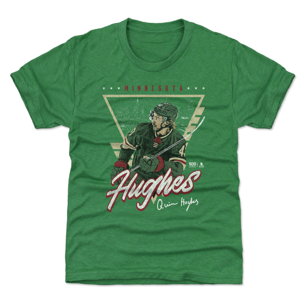 Quinn Hughes Minnesota Triangle Retro WHT (ONLINE ORDER ONLY)