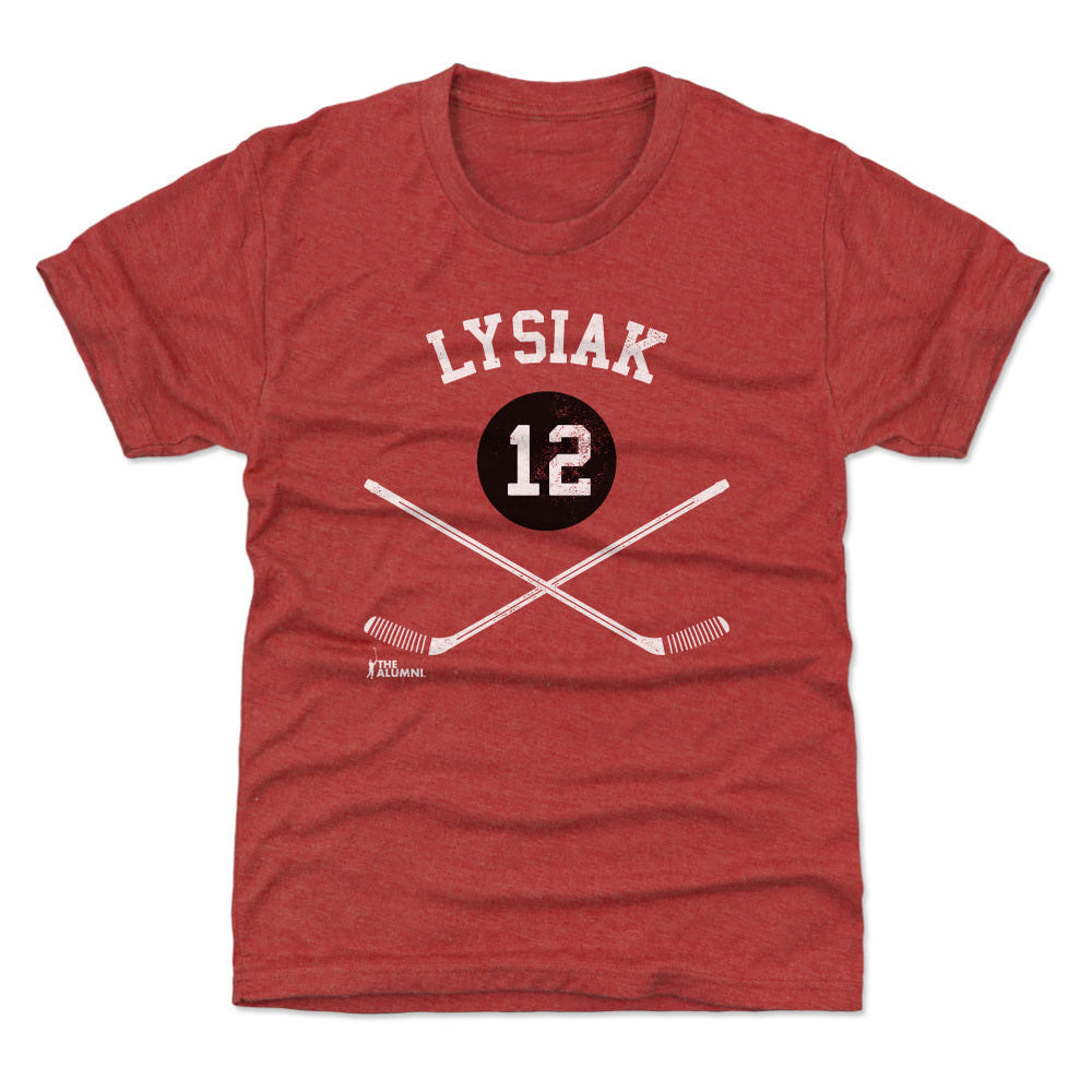 Tom Lysiak Chicago 12 Sticks WHT