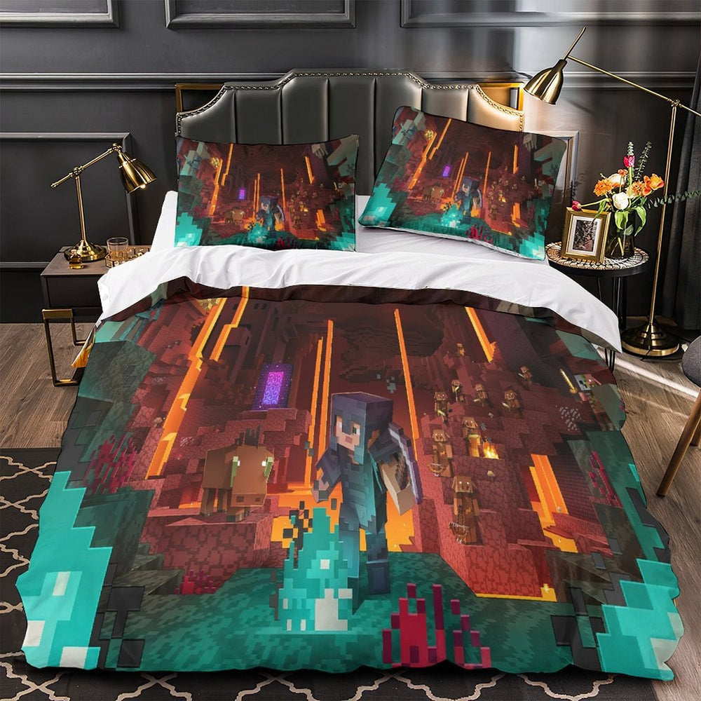 Kids Minecraft Duvet Cover Pattern Bedding Set Without Filler (ONLINE ORDER ONLY)