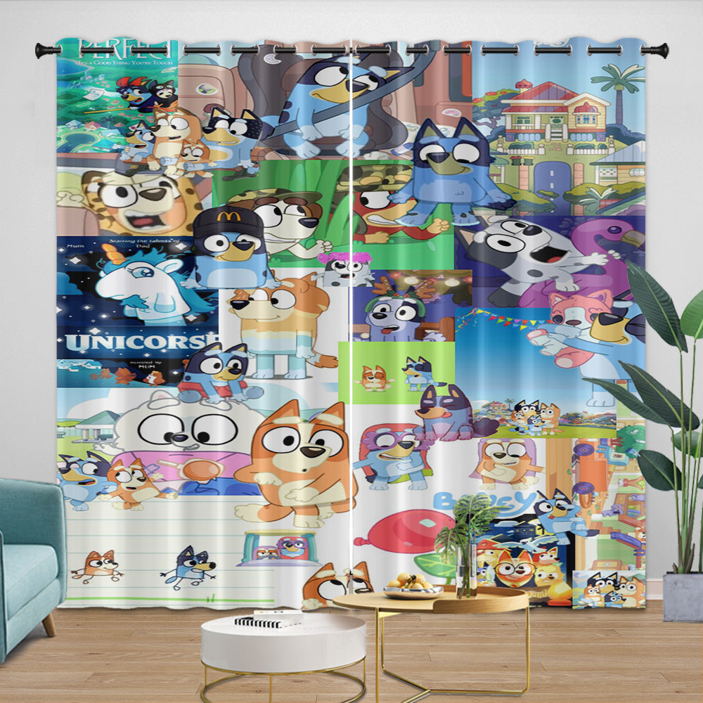 Kids Room Decoration Bluey Curtains Pattern Blackout Window Drapes (ONLINE ORDER ONLY)