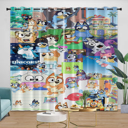 Kids Room Decoration Bluey Curtains Pattern Blackout Window Drapes (ONLINE ORDER ONLY)