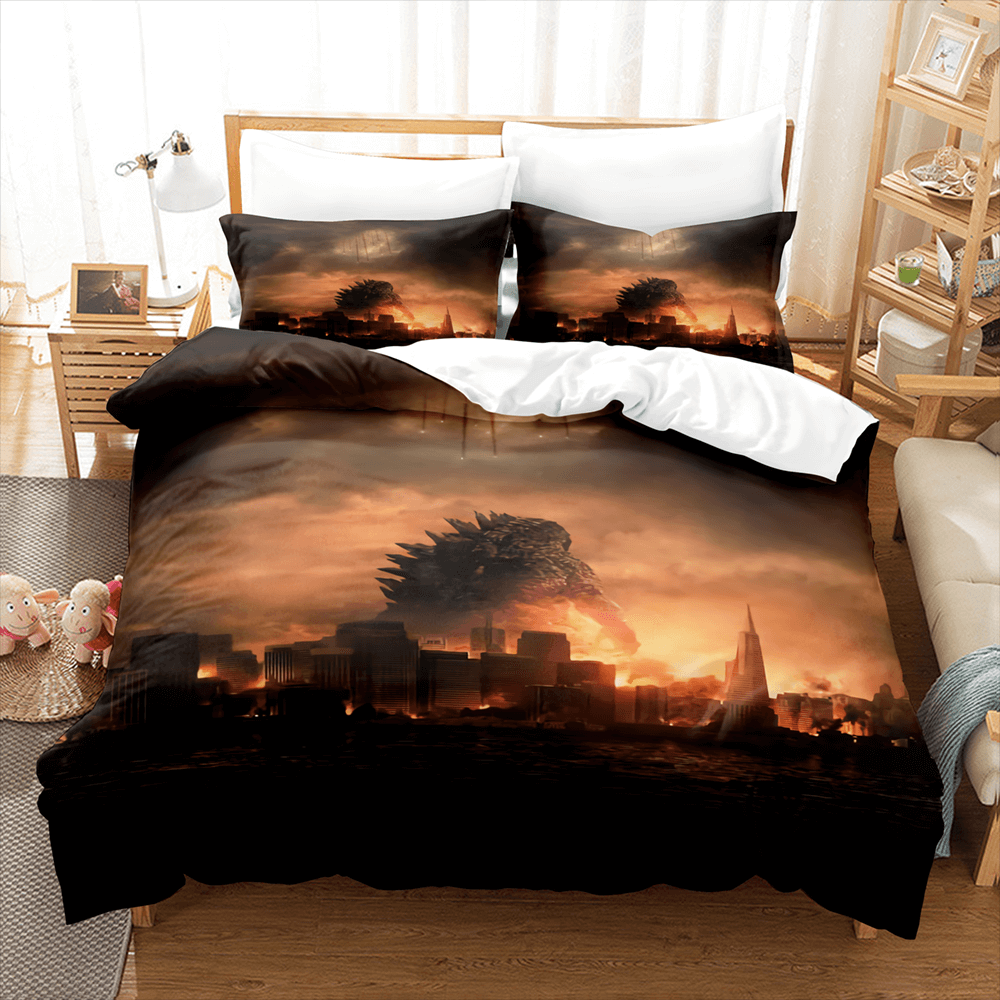 King Kong vs Godzilla Pattern Bedding Set Quilt Covers (Online Order Only)