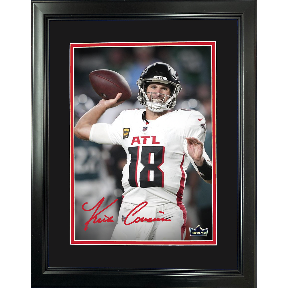 Framed Kirk Cousins Atlanta Falcons Facsimile Laser Engraved Signature Auto 11"x14" Football Photo HOFSM Holo (ONLINE ORDER ONLY)