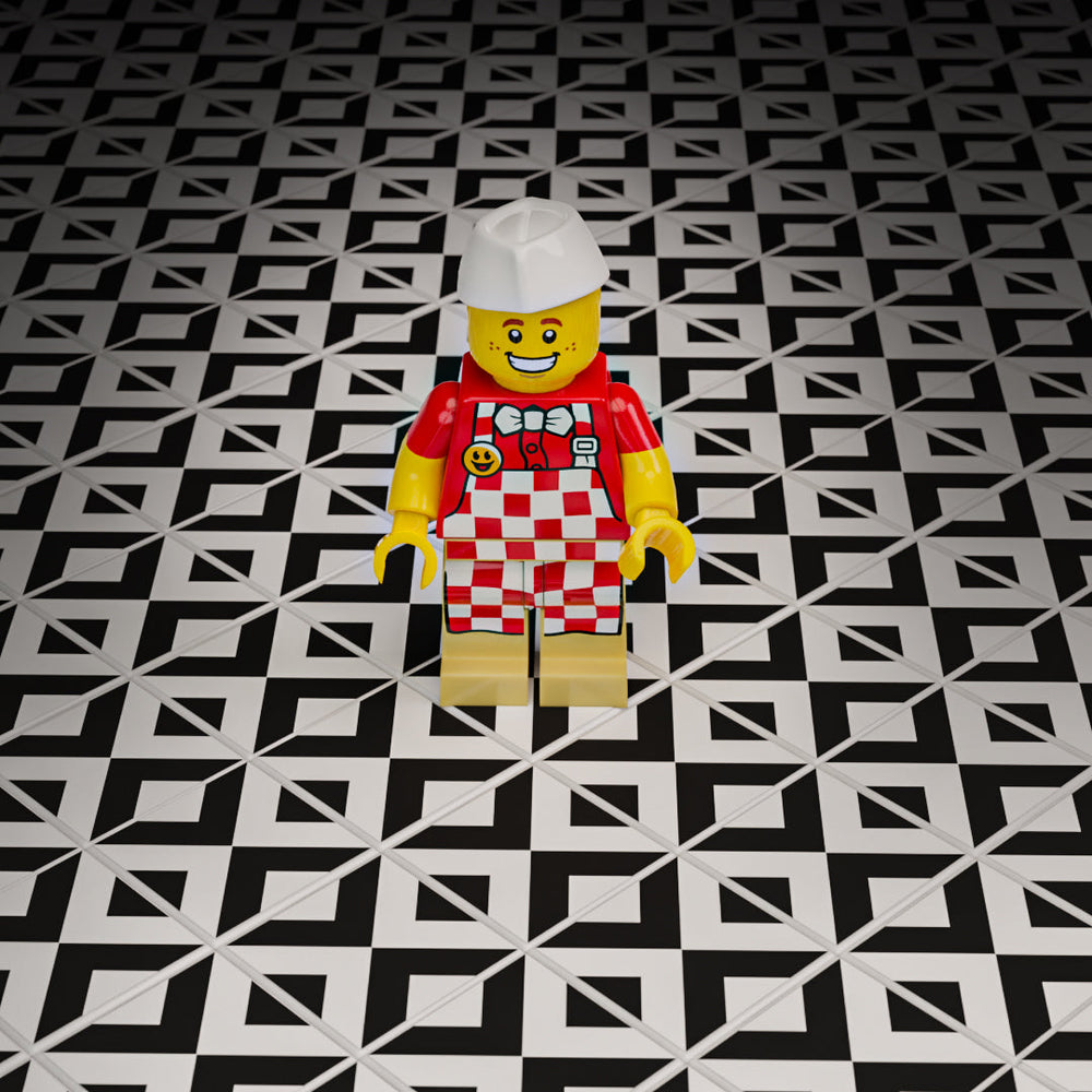 Black & White Kitchen / Diner Flooring - B3 Customs® Printed 2x2 Tile (Online Order Only)