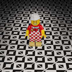 Black & White Kitchen / Diner Flooring - B3 Customs® Printed 2x2 Tile (Online Order Only)