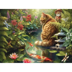 Koi Cat 275 Large Piece Jigsaw Puzzle Cobble Hill (ONLINE ORDER ONLY)