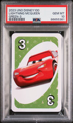 2023 UNO DISNEY 100 LIGHTNING McQUEEN GREEN 3 PSA 10 (Online Order Only)