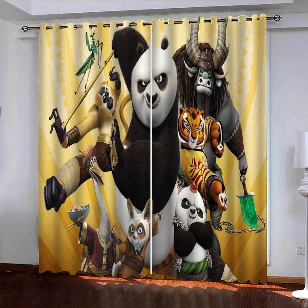 Kung Fu Panda The Dragon Knight Curtains Pattern Blackout Window Drapes (Online Order Only)