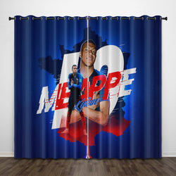 Kylian Mbappé Curtains Pattern Blackout Window Drapes (Online Order Only)