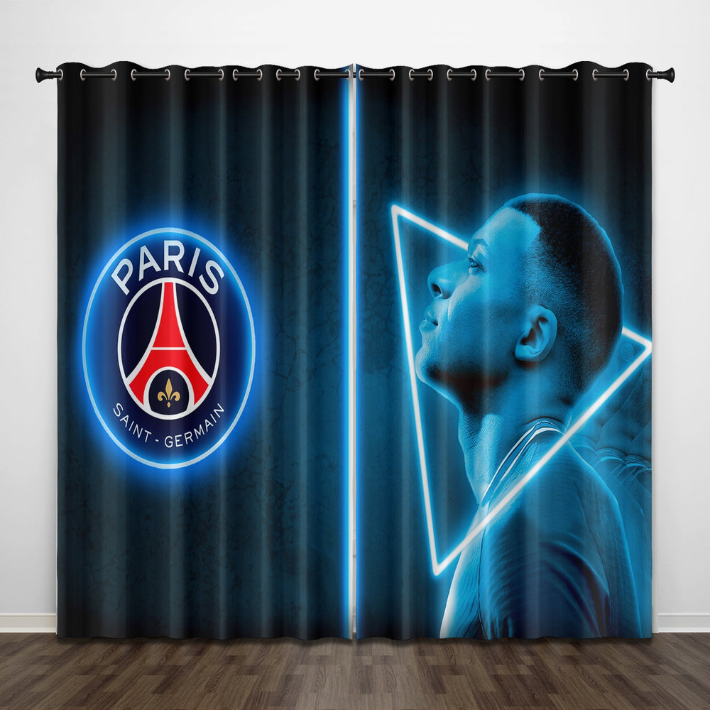 Kylian Mbappé Curtains Pattern Blackout Window Drapes (Online Order Only)