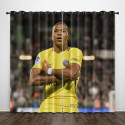 Kylian Mbappé Curtains Pattern Blackout Window Drapes (Online Order Only)