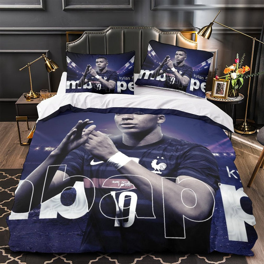 Kylian Mbappé Pattern Bedding Set Quilt Cover Without Filler (Online Order Only)