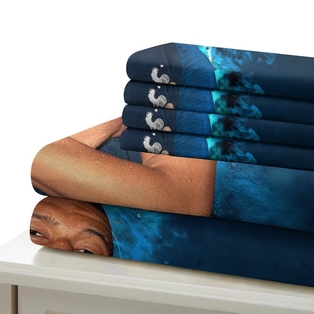 Kylian Mbappé Pattern Bedding Set Quilt Cover Without Filler (Online Order Only)