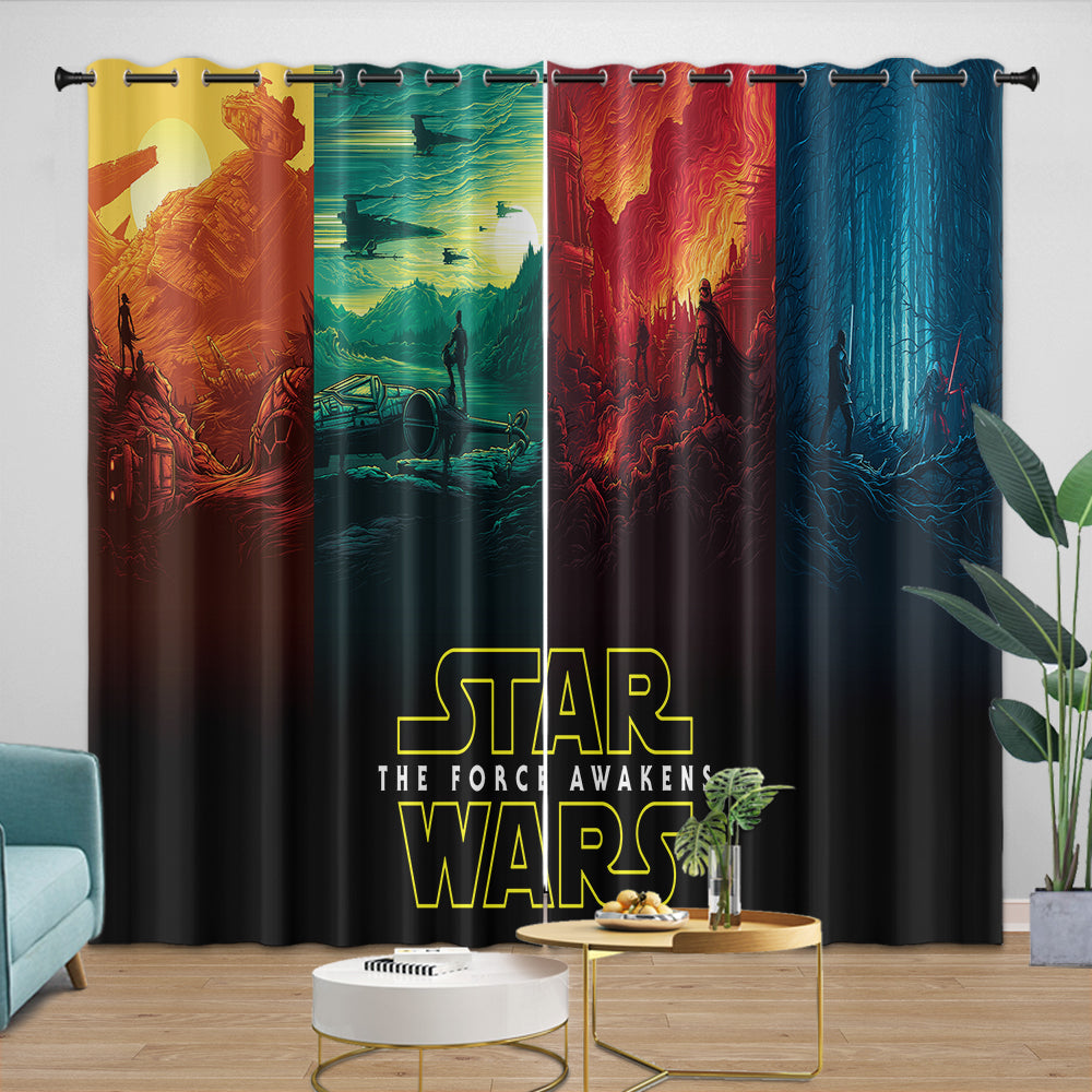 Kylo Ren Curtains Pattern Blackout Window Drapes (ONLINE ORDER ONLY)
