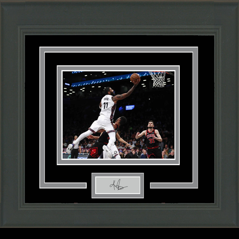 Framed Kyrie Irving Facsimile Laser Engraved Signature Auto Brooklyn Nets 11x14 Basketball Photo (ONLINE ORDER ONLY)