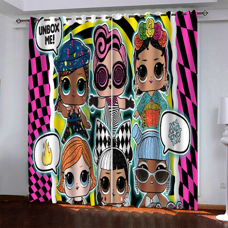 L.O.L Surprise Pattern Curtains Blackout Window Drapes (Online Order Only)