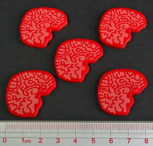 LAOJPL1198RED Opaque Red Big Brain Tokens 5ea (ONLINE ORDER ONLY)