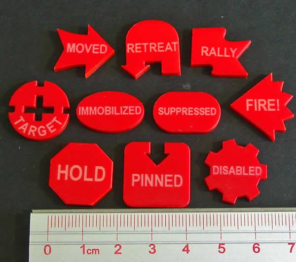 LAOTS378RED Red Command Token Set II Set of 10 Litko Game (ONLINE ORDER ONLY)