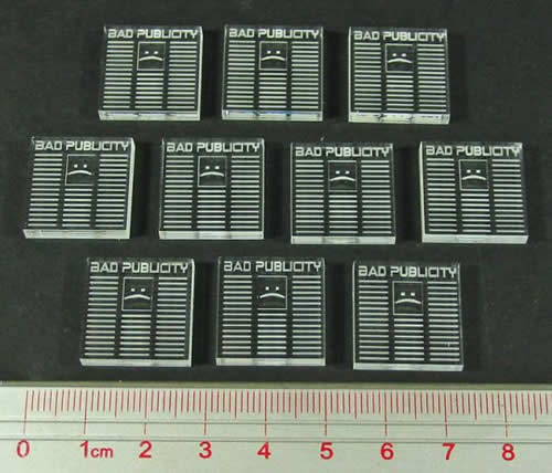 LAOTS389CLR Net Hacker Bad Publicity Game Tokens (10) (ONLINE ORDER ONLY)