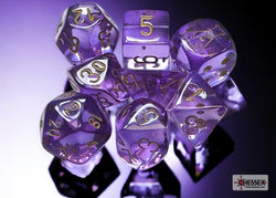 Translucent Polyhedral Lavender/gold 7-Die Set (with bonus die) (Online Only)