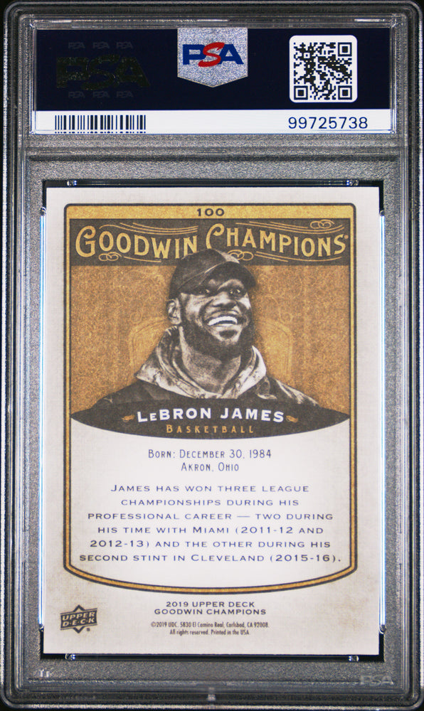 2019 UPPER DECK GOODWIN CHAMPIONS LeBRON JAMES  #100 - PSA 10 (Online Order Only)