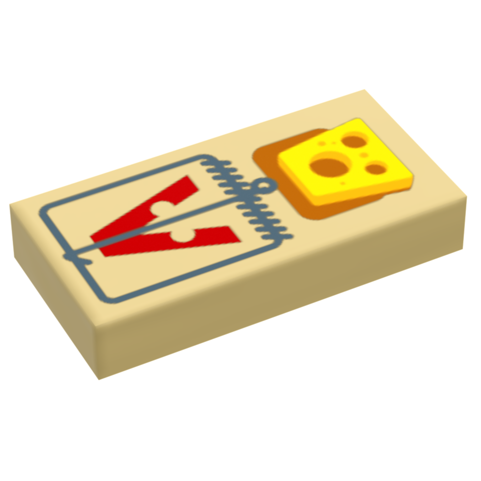 B3 Customs® Mouse Trap w/ Cheese (1x2 Tile) (Online Order Only)