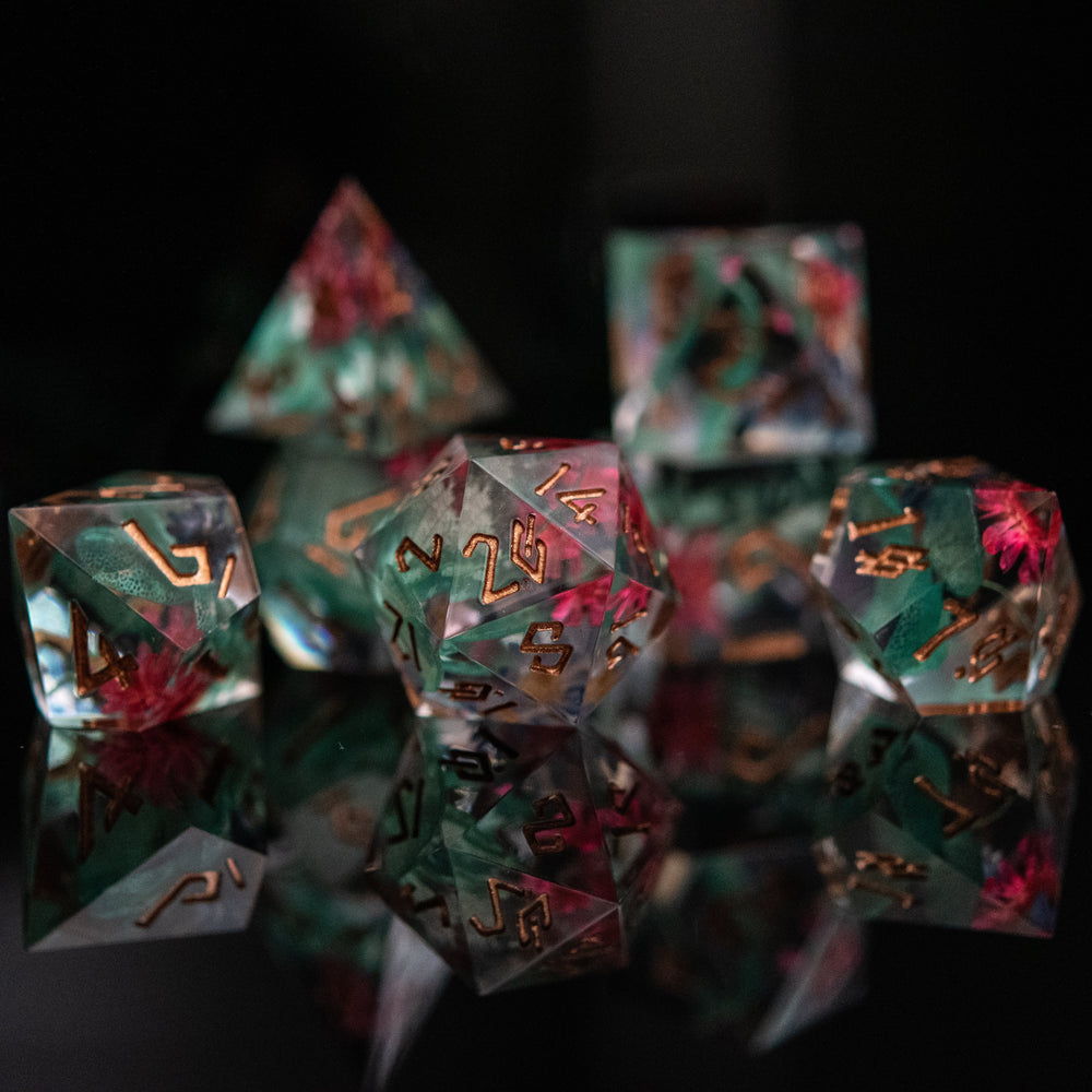 Lotus Blossom Sharp-Edged Resin Dice Set (ONLINE ORDER ONLY)