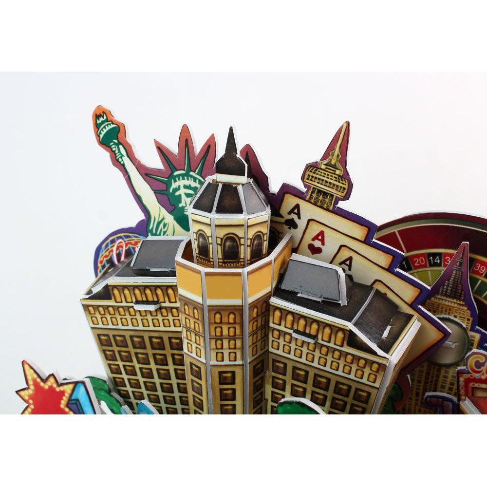 Las Vegas Cityscape 64 Piece 3D Puzzle and Coin Bank