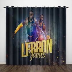 LeBron James LBJ Curtains Pattern Blackout Window Drapes (Online Order Only)