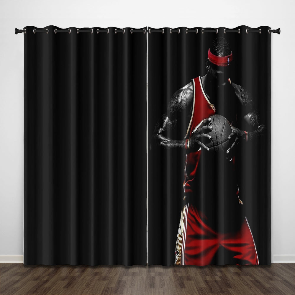 LeBron James LBJ Curtains Pattern Blackout Window Drapes (Online Order Only)