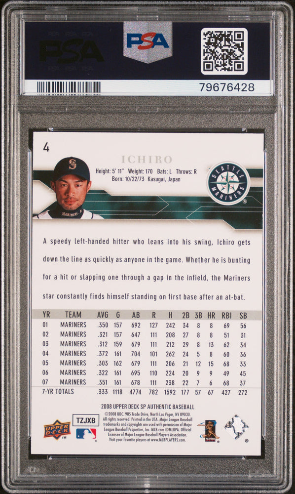 2008 SP AUTHENTIC ICHIRO  #4 - PSA 10 (Online Order Only)