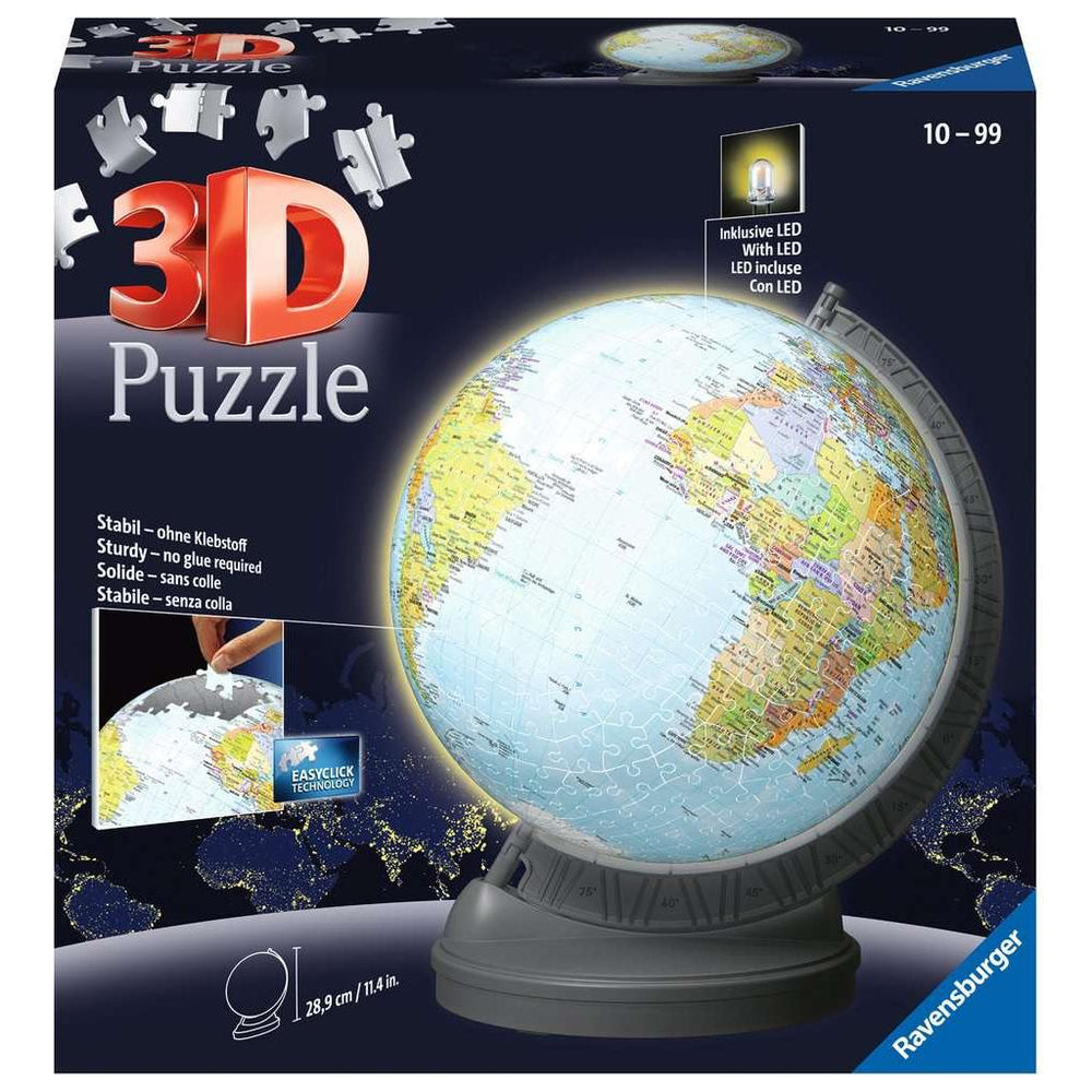 Light-Up Globe with Stand 548 Piece 3D Jigsaw Puzzle Ravensburger (ONLINE ORDER ONLY)