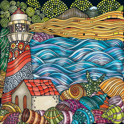 Lighthouse Color Mix Q 72 Piece Pocket Jigsaw Puzzle Curiosi
