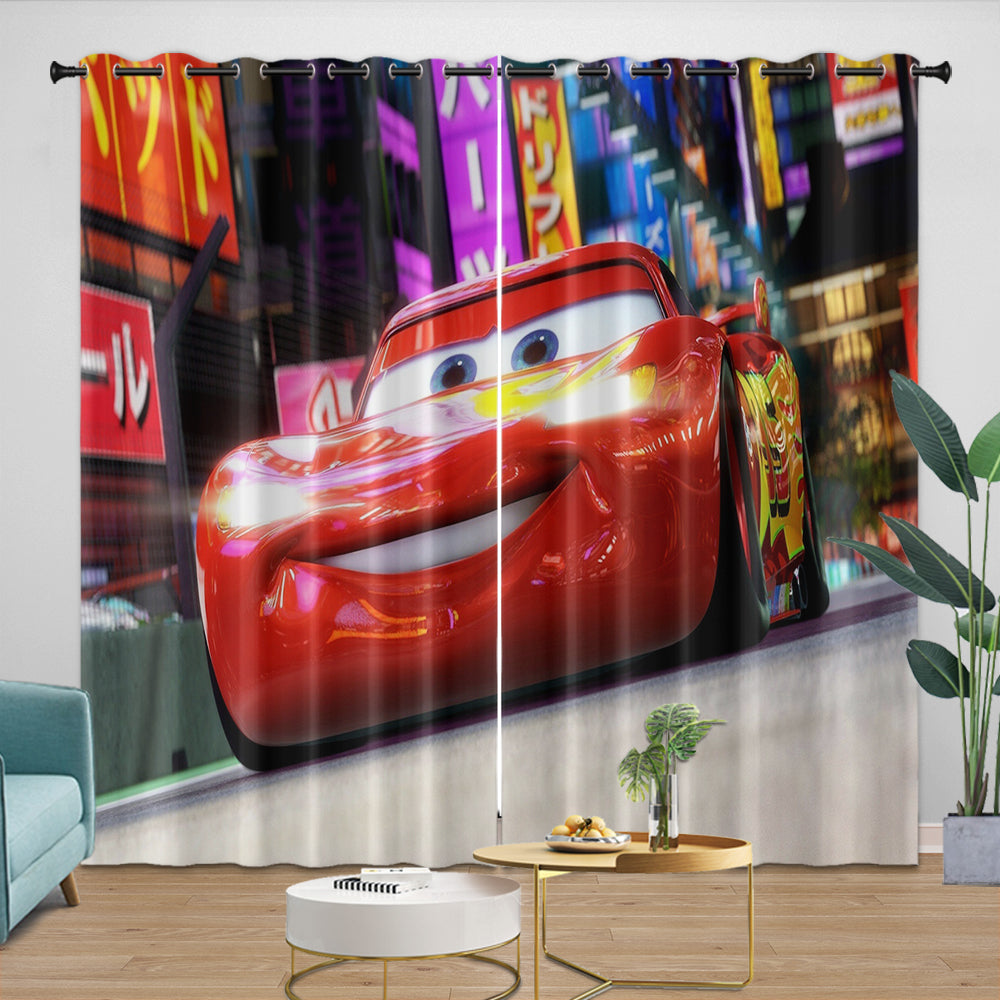Lightning McQueen Curtains Pattern Blackout Window Drapes (ONLINE ORDER ONLY)