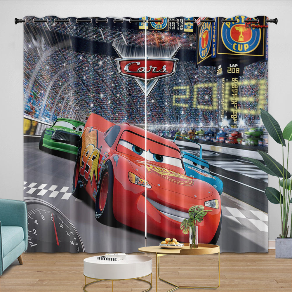 Lightning McQueen Curtains Pattern Blackout Window Drapes (ONLINE ORDER ONLY)