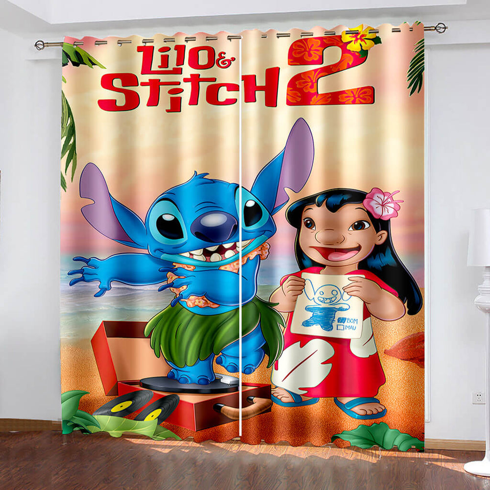 Lilo & Stitch 2 Curtains Blackout Window Drapes (Online Order Only)