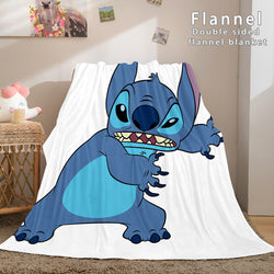 Lilo and Stitch Ohana Flannel Blanket Warm Cozy Throw Bed Blanket (Online Order Only)